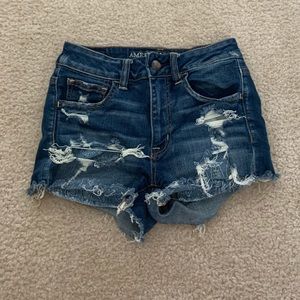 AMERICAN EAGLE SUPER STRETCH HI RISE SHORTIE🧿✨